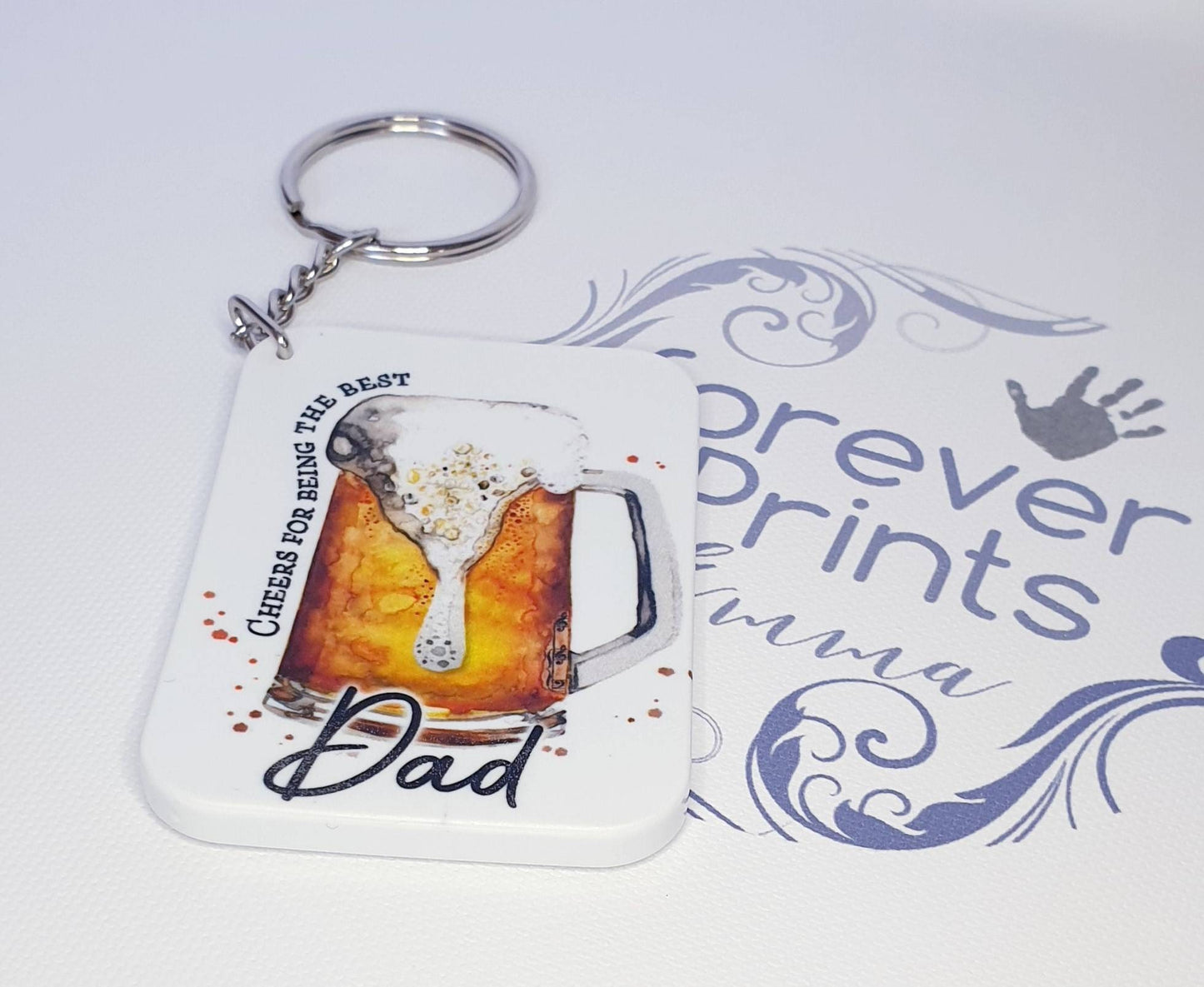 Father's day gift, dad keyring, grandad keyring, stepdad keyring, beer gift for him