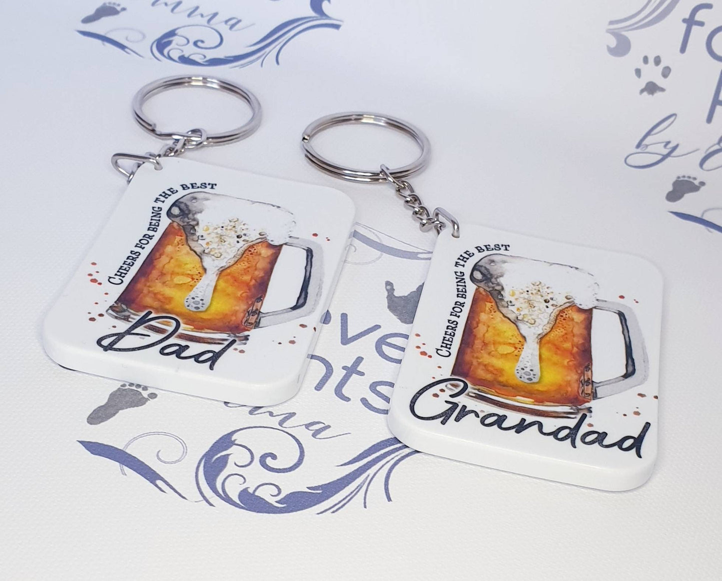 Father's day gift, dad keyring, grandad keyring, stepdad keyring, beer gift for him