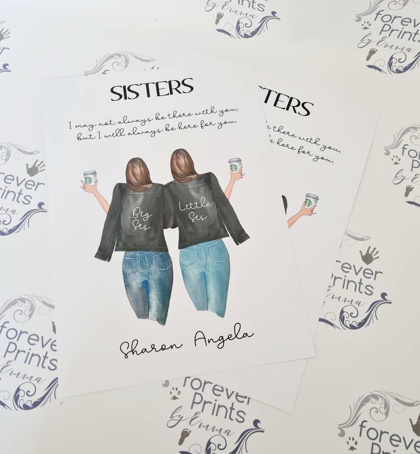 Sister gift, sister a4 print, big sis, little sis print