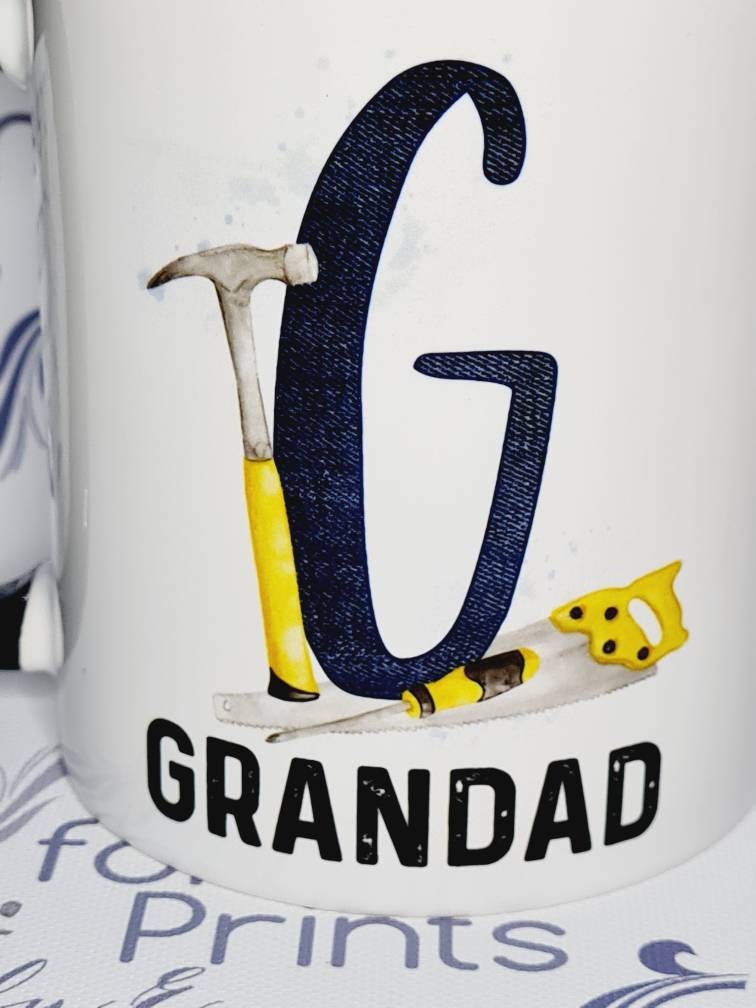 Grandad mug, dad mug, gifts for him, alphabet mug