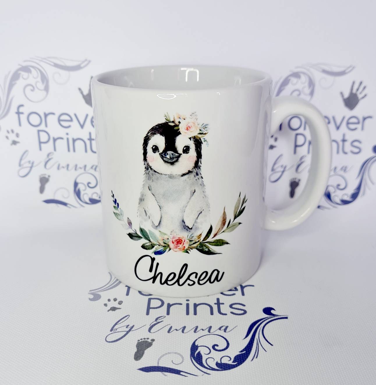 penguin, bear, leopard mug personalised | animal lover gift | cute mug