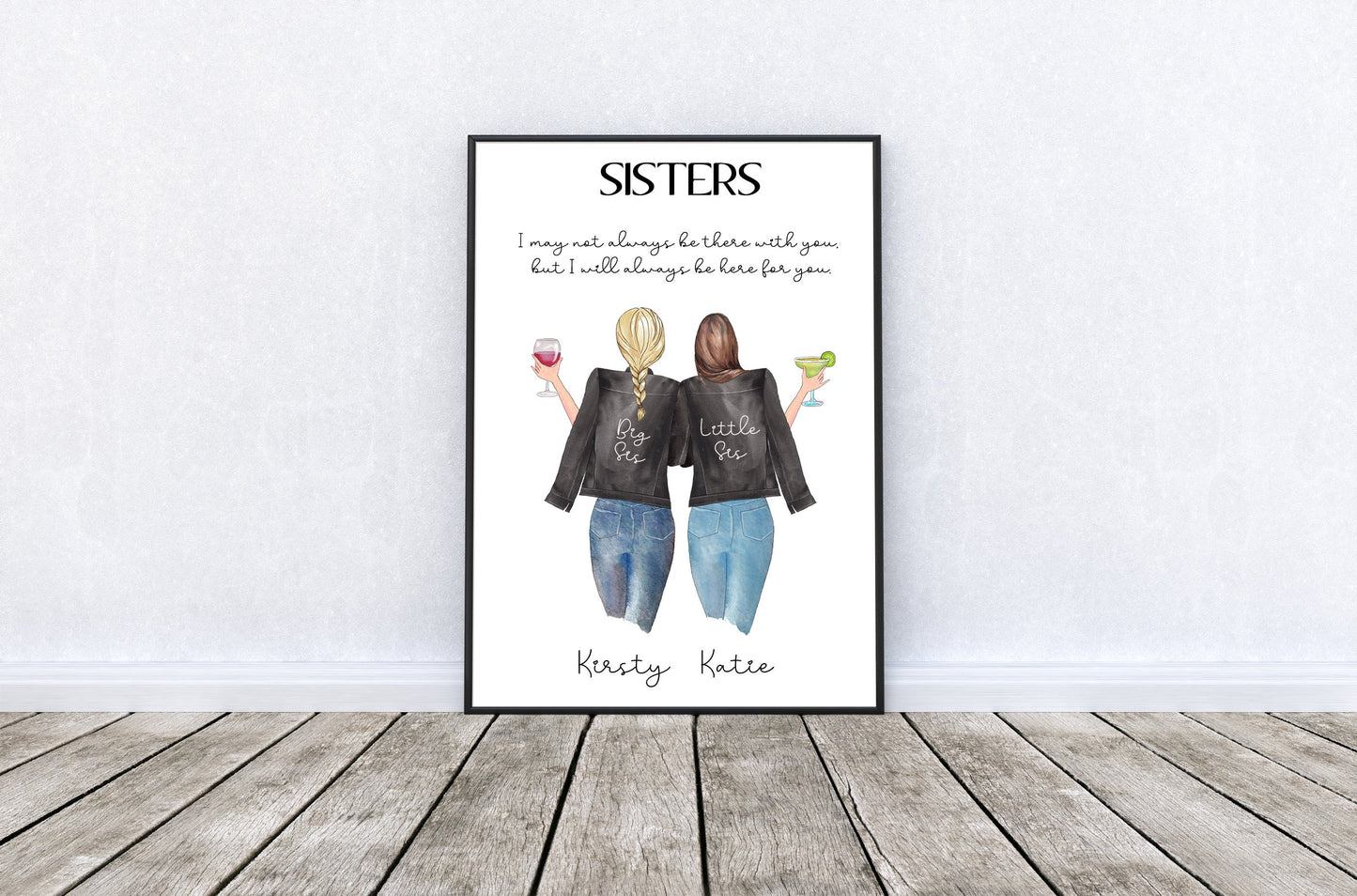 Sister gift, sister a4 print, big sis, little sis print