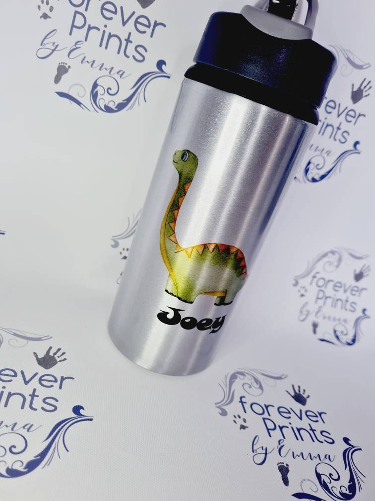 Dinosaur Metal water bottle - personalised bottle - school water bottle -horse water bottle
