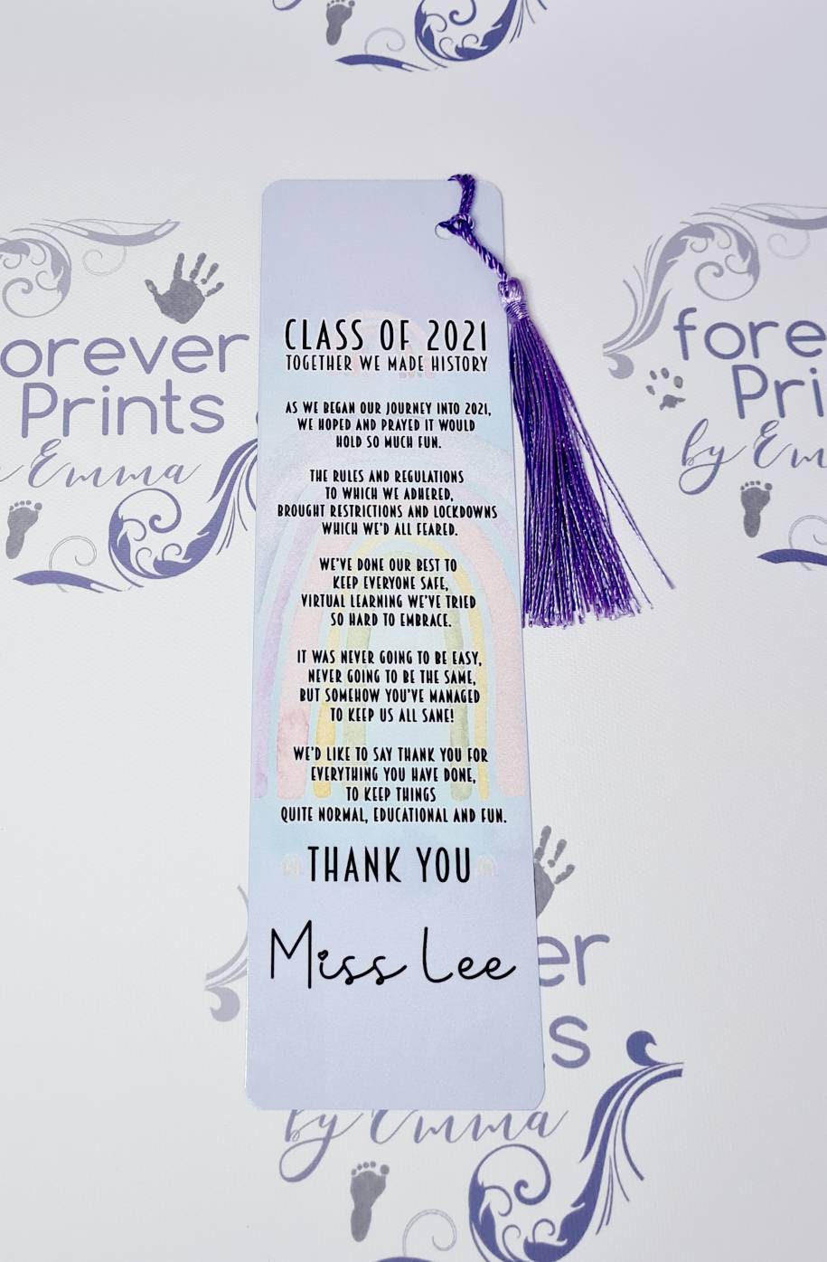 Teacher gift Bookmark, gift, aluminium bookmark, TA gift, lockdown teacher gift.