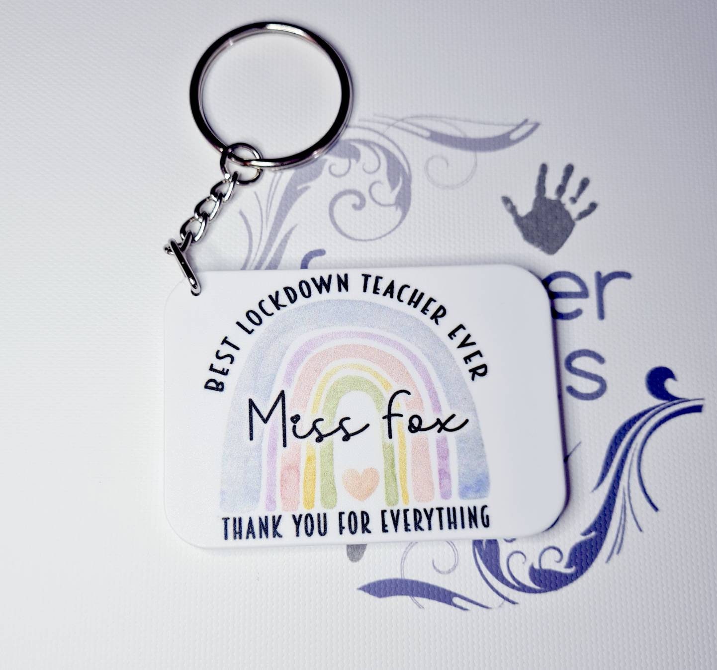 Lockdown teacher gift, teacher keyring, gift for teacher.