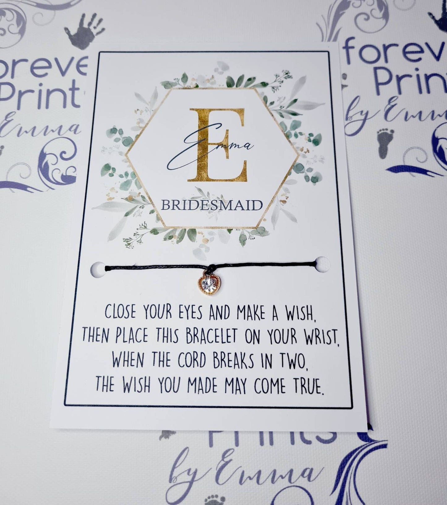 Bridal party wish bracelet, bridal party gift, flower girl, chief bridesmaid, maid of honour gift