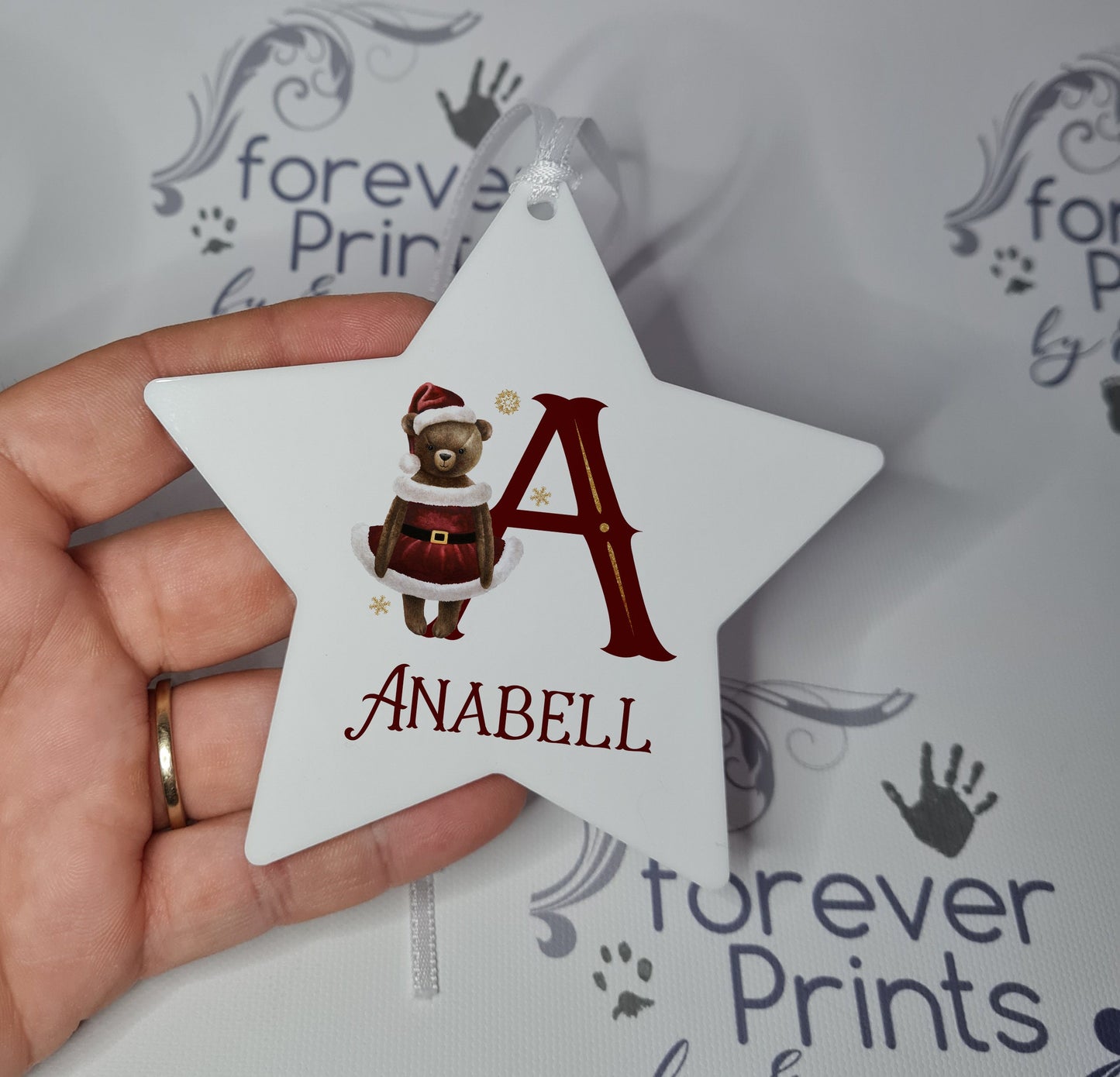 bear hanging decoration, new baby gift, bear alphabet, Christmas gift, Christmas alphabet
