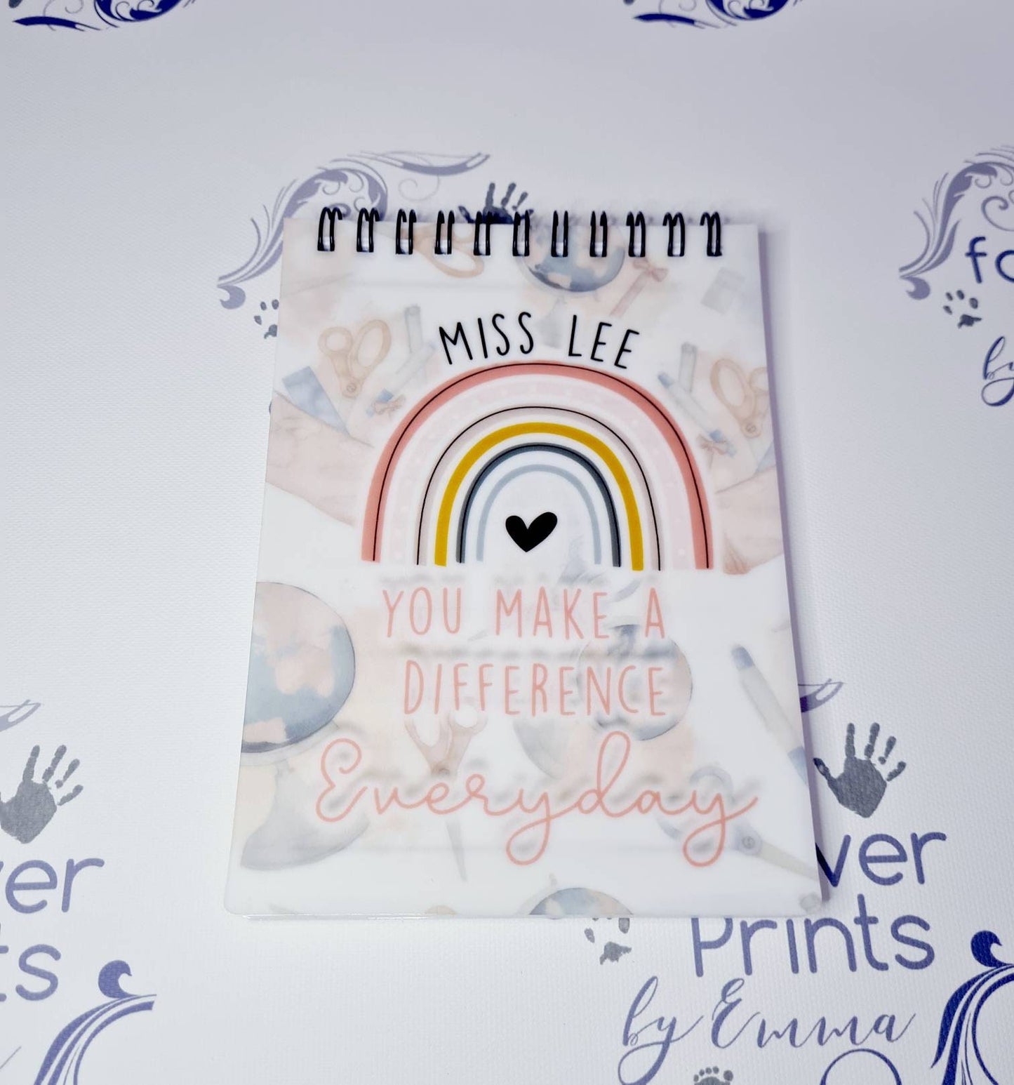 Teacher notebook, a6 notebook, thankyou teacher gift, teacher gift