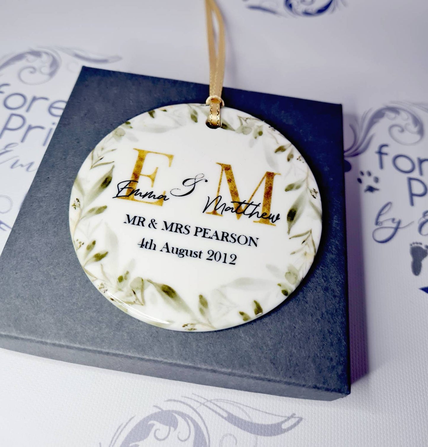 ceramic wedding decoration, wedding gift, Mr and Mrs, just married