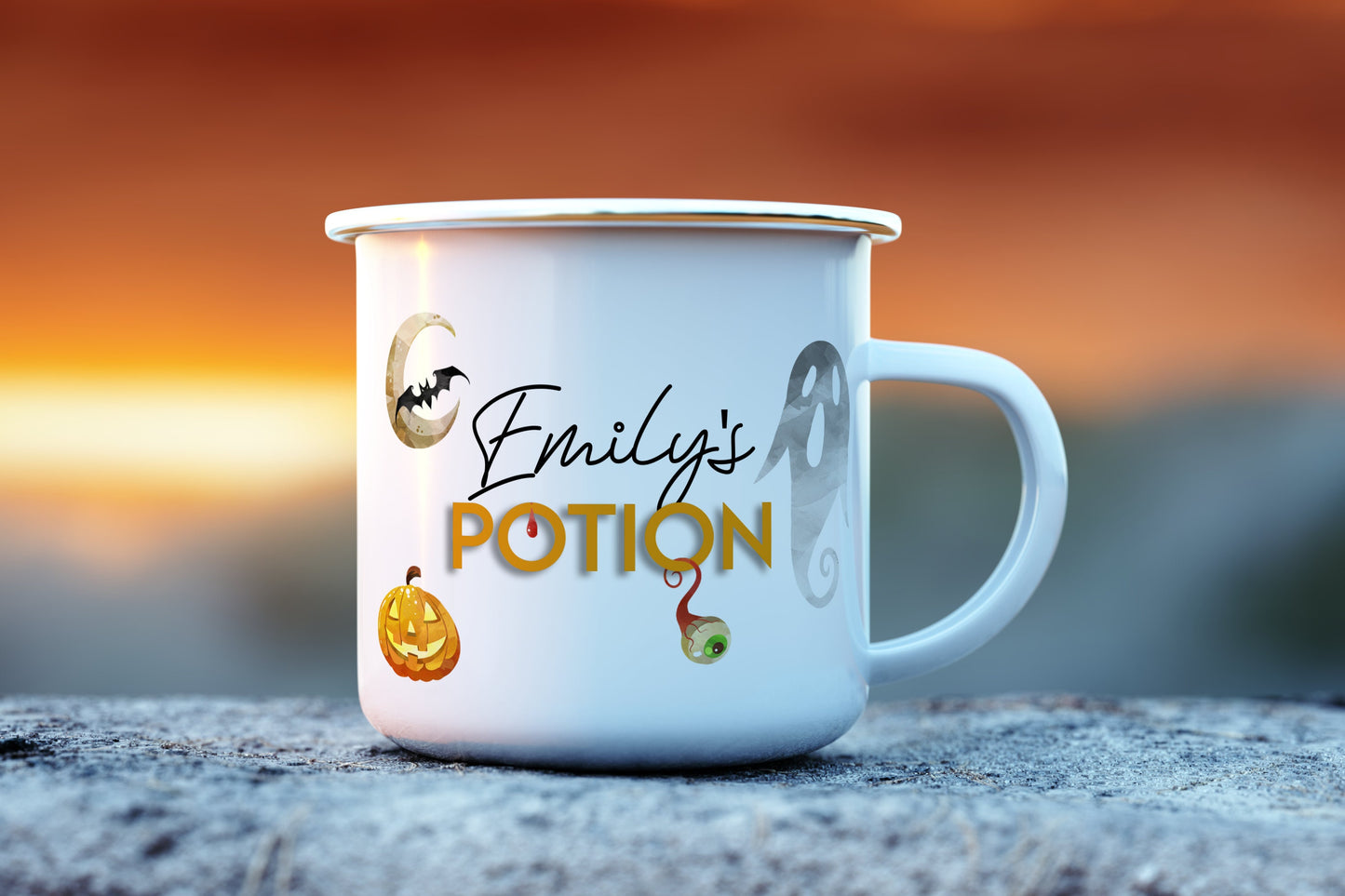 Halloween mug, personalised children's mug, hot chocolate halloween mug