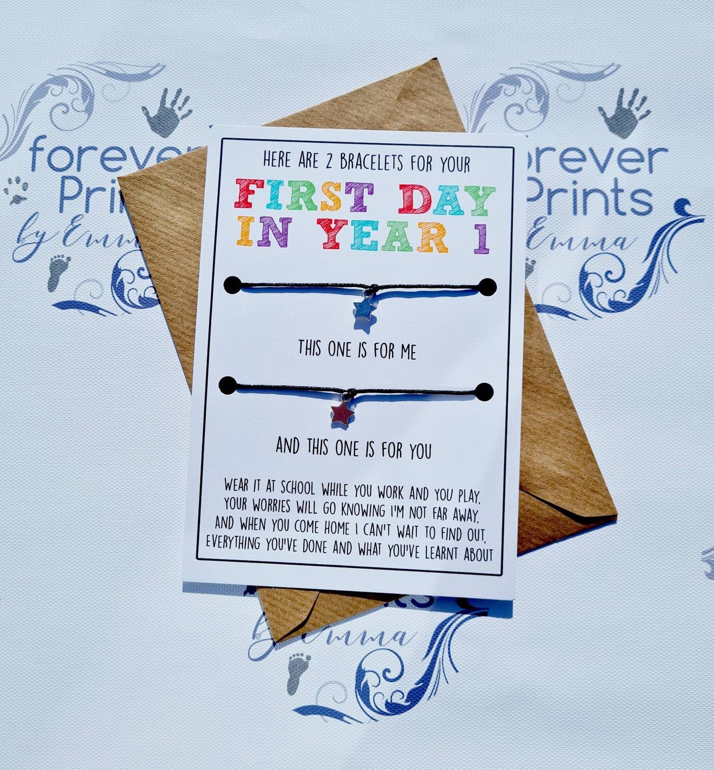 First day of school wish bracelet, back to school gift, first day in year 1-6, first day in reception.