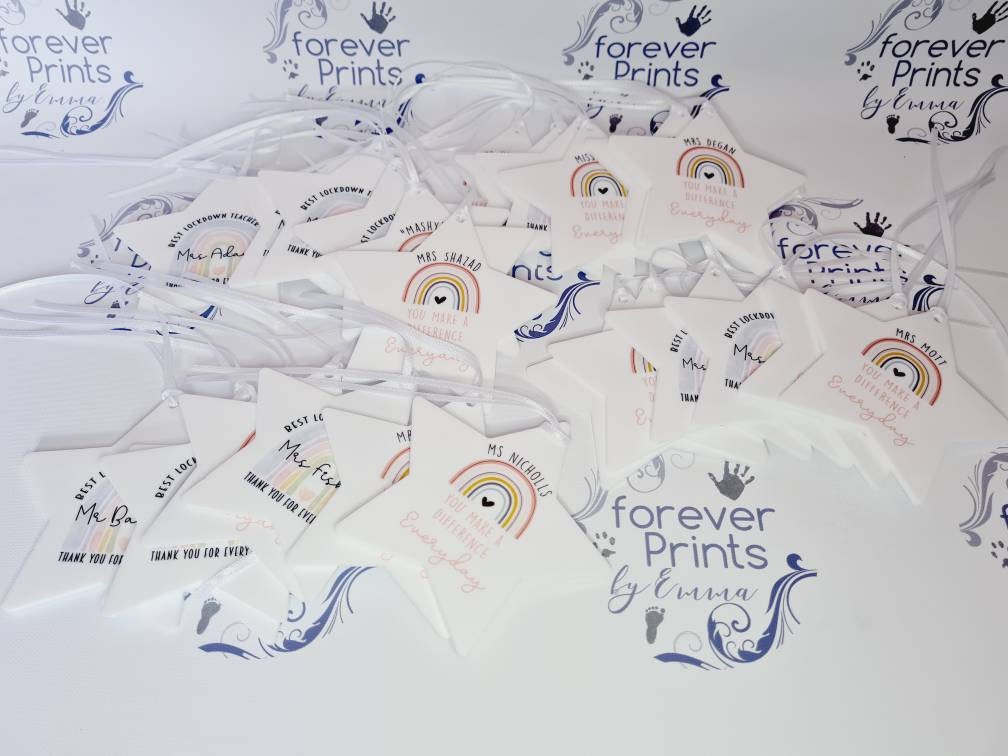 Teacher gift, thankyou lockdown teacher hanging decoration, teacher rainbow