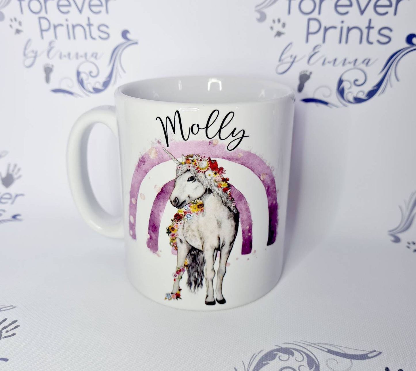 Unicorn rainbow mug, unicorn cup, polymer(plastic) or ceramic