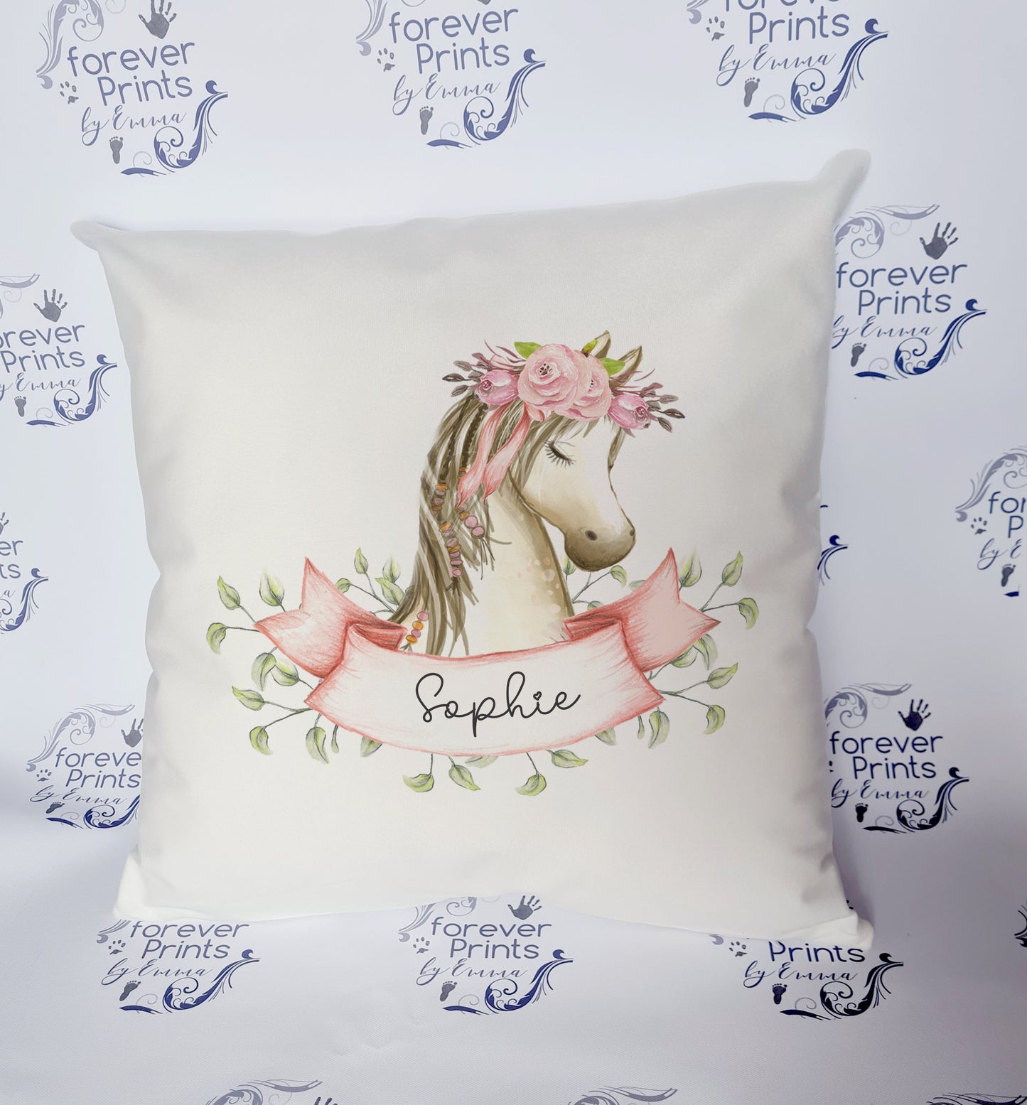 personalised pony cushion. Pony pillow, horse cushion, Super soft cushion
