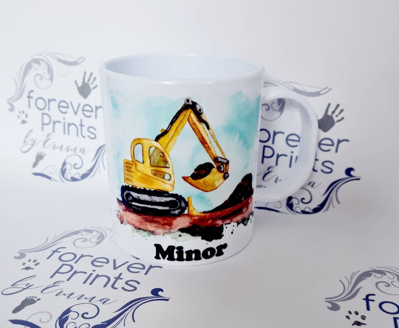 children's digger mug, children's polymer(plastic) or ceramic construction mug