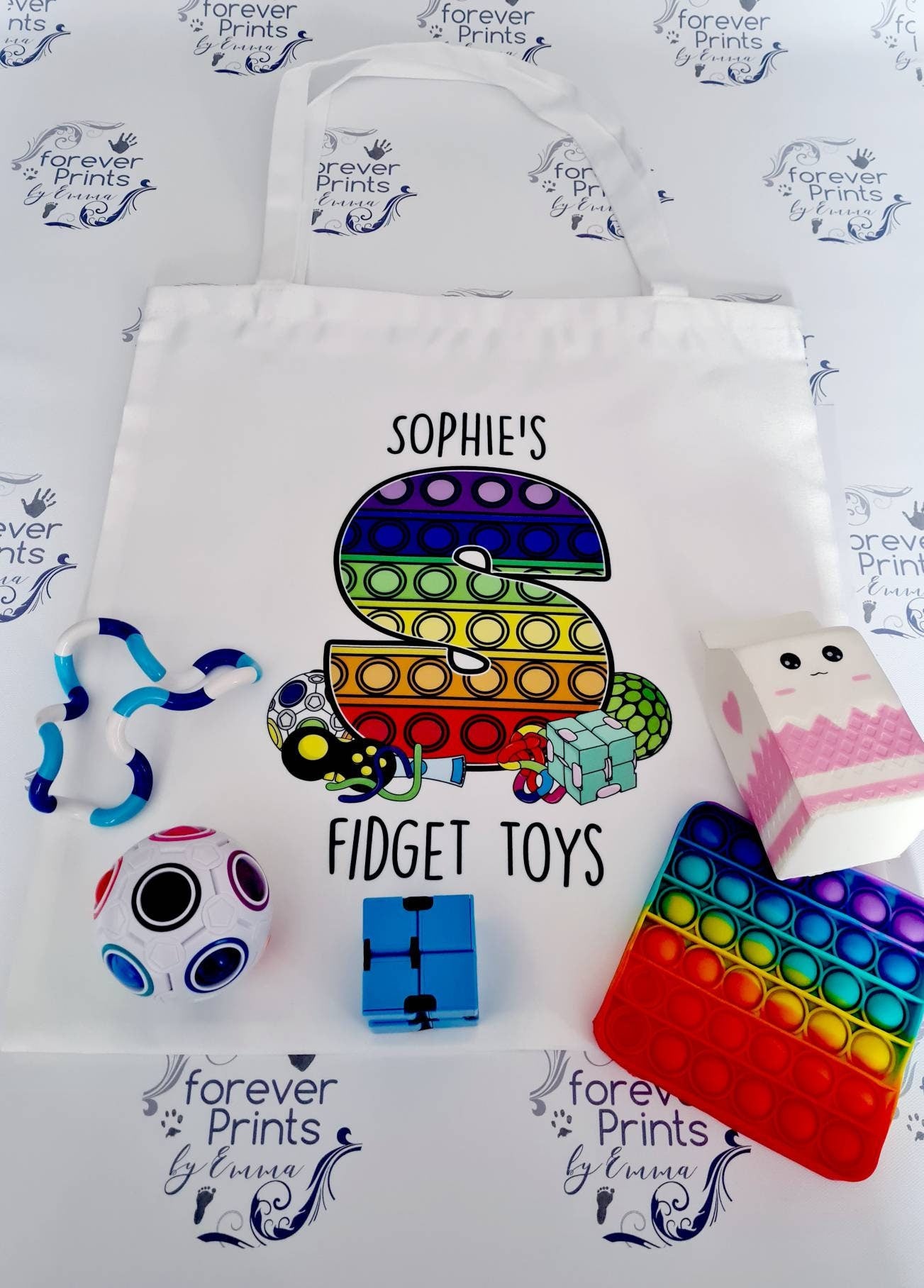 Fidget toy tote bag, bag for fidgets