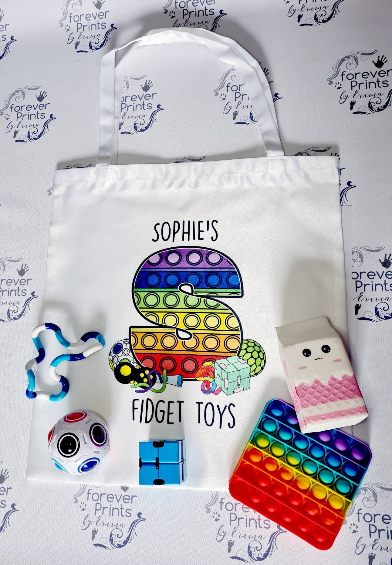 Fidget toy tote bag, bag for fidgets