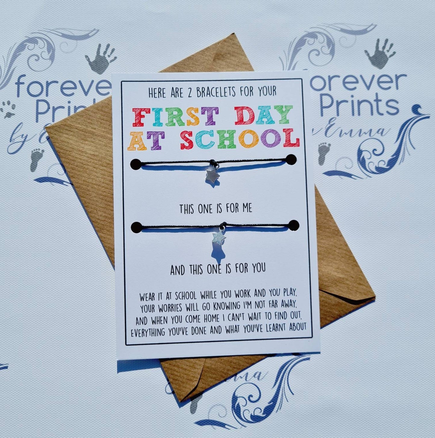 First day of school wish bracelet, back to school gift, first day in year 1-6, first day in reception.