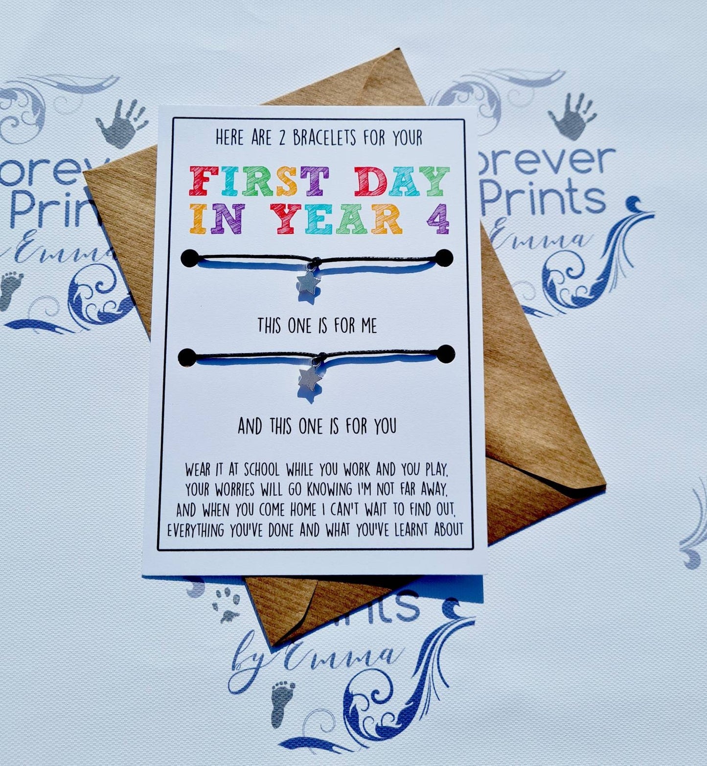 First day of school wish bracelet, back to school gift, first day in year 1-6, first day in reception.