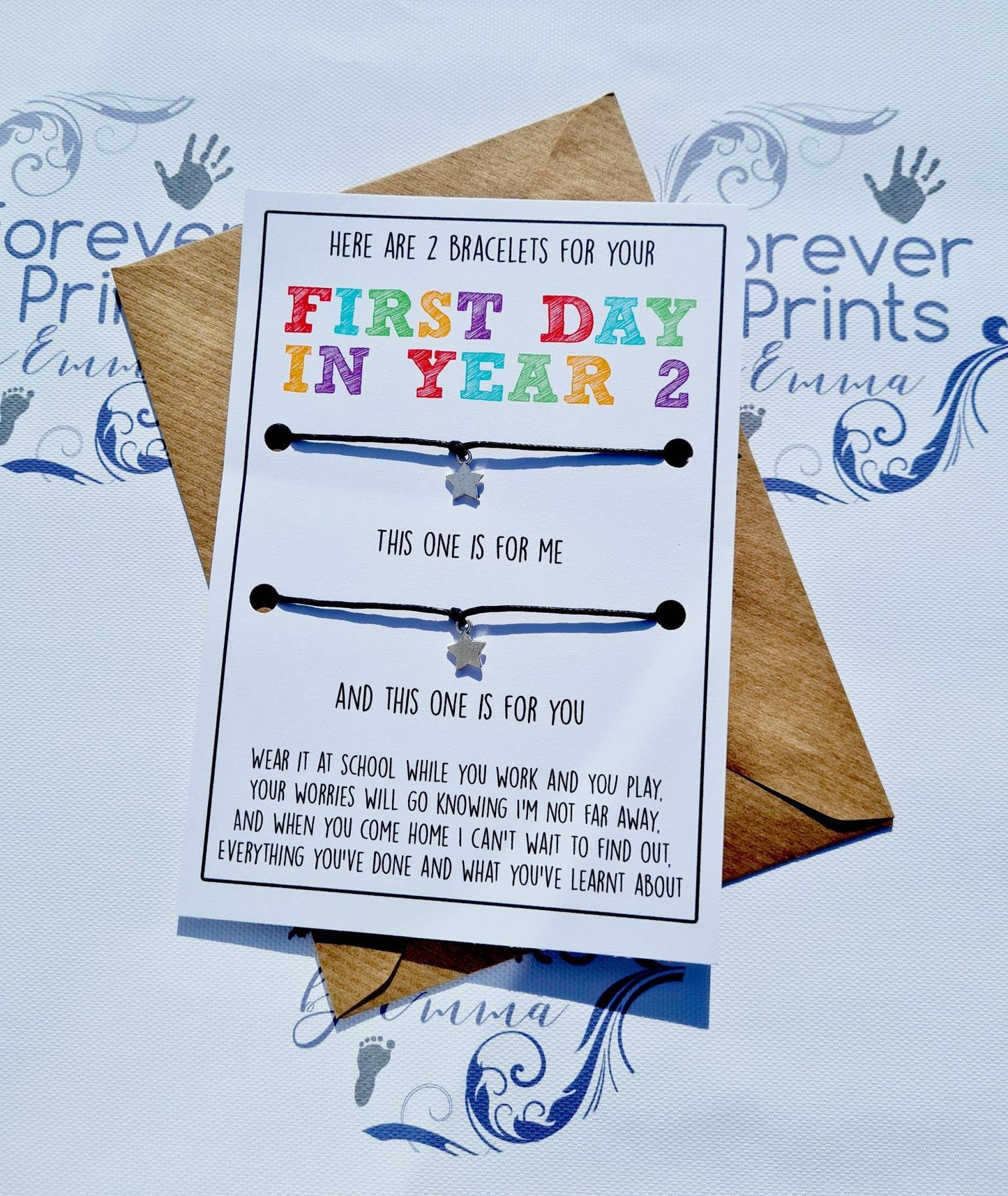 First day of school wish bracelet, back to school gift, first day in year 1-6, first day in reception.