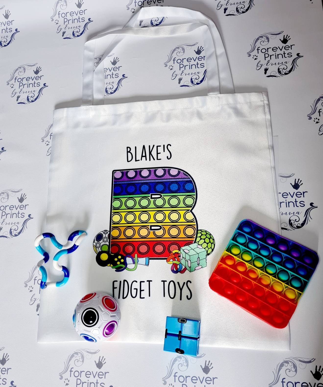 Fidget toy tote bag, bag for fidgets