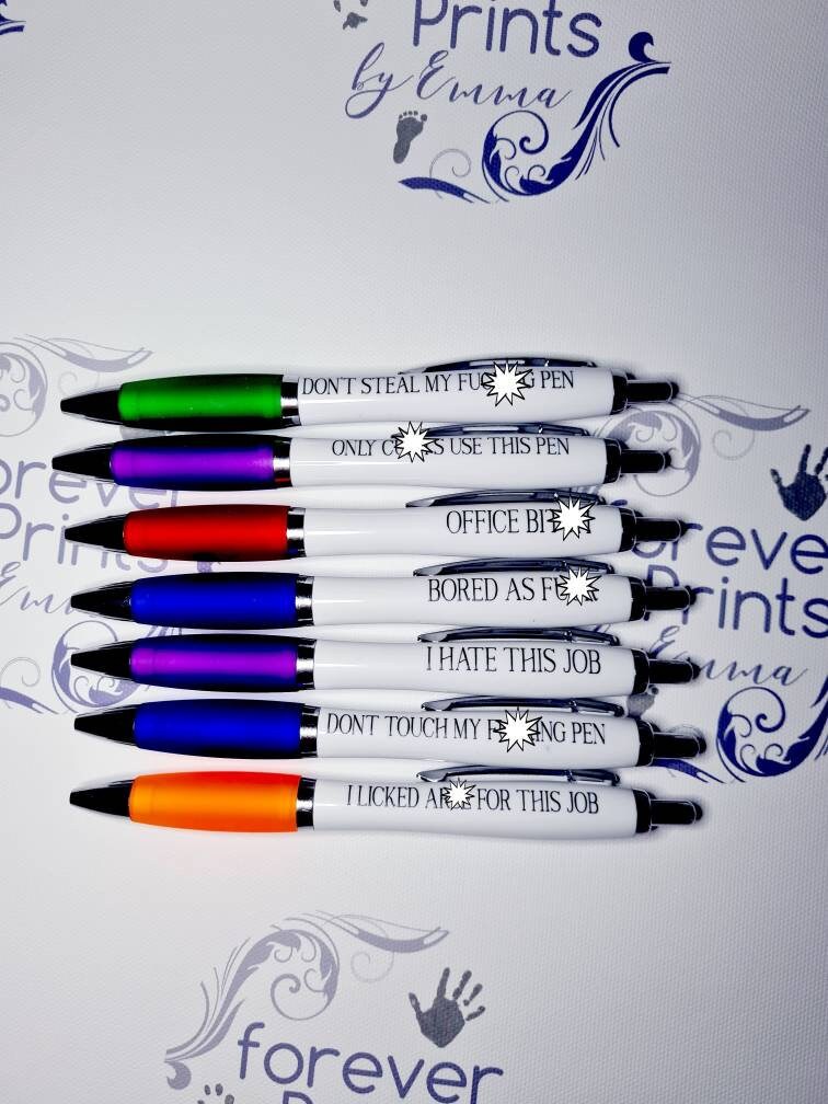 sweary pens, profanity pens, swear word pens