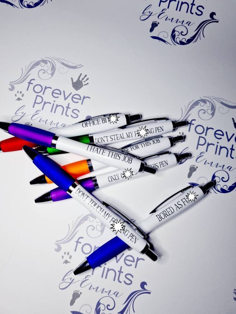 sweary pens, profanity pens, swear word pens