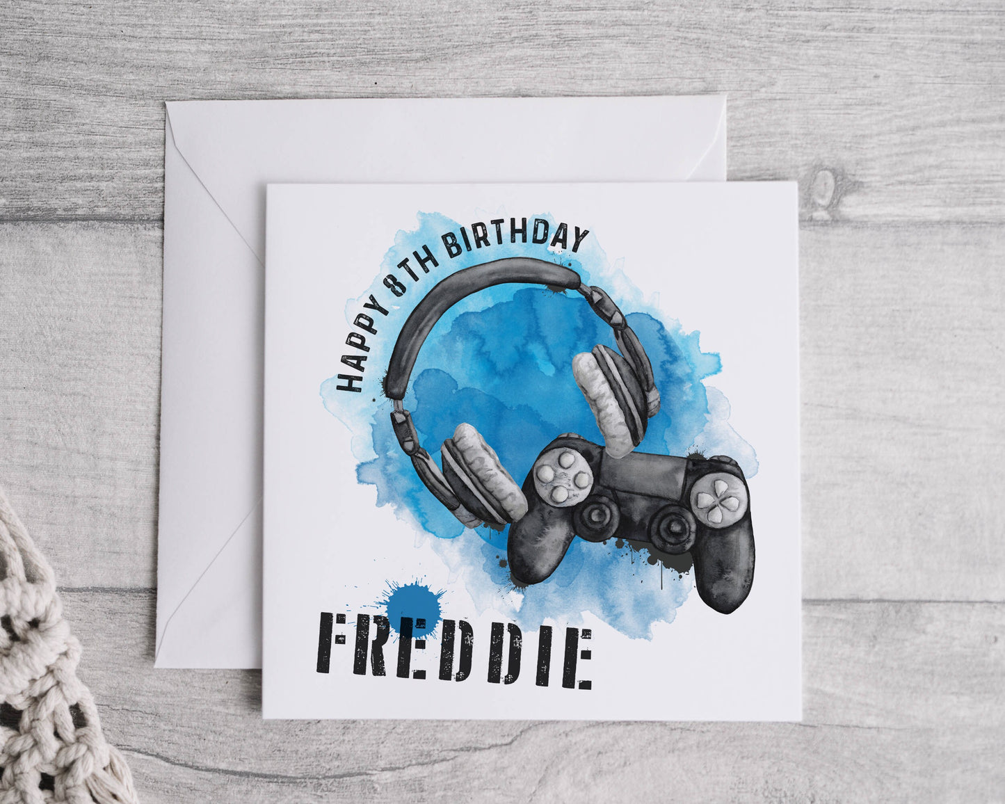 Gamer birthday card, child's birthday card, personalised birthday card