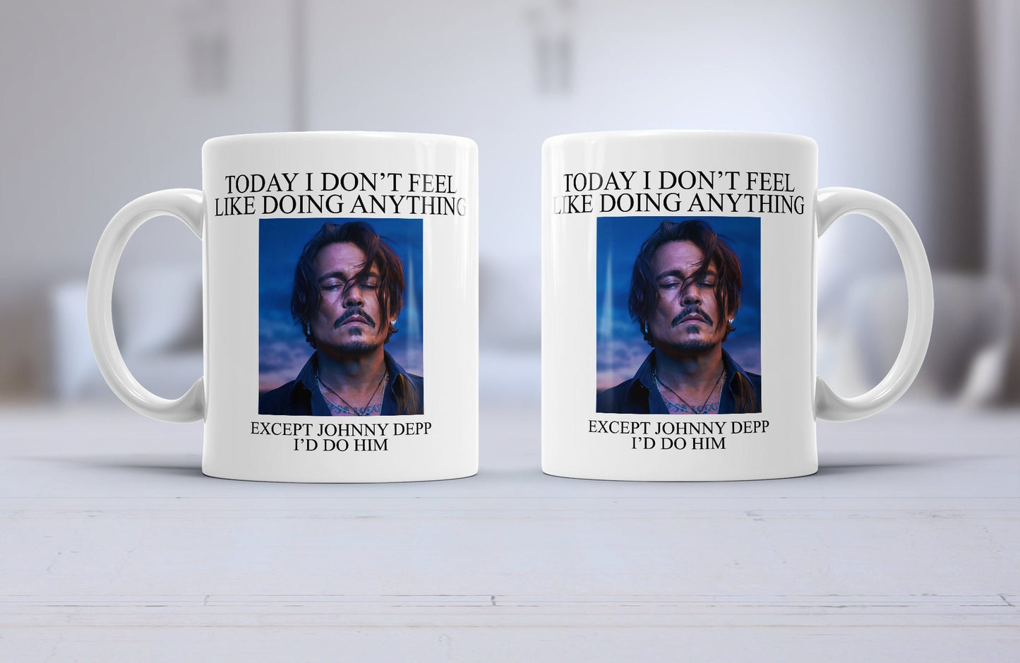 Johnny Depp mug, mega pint, happy hour anytime,