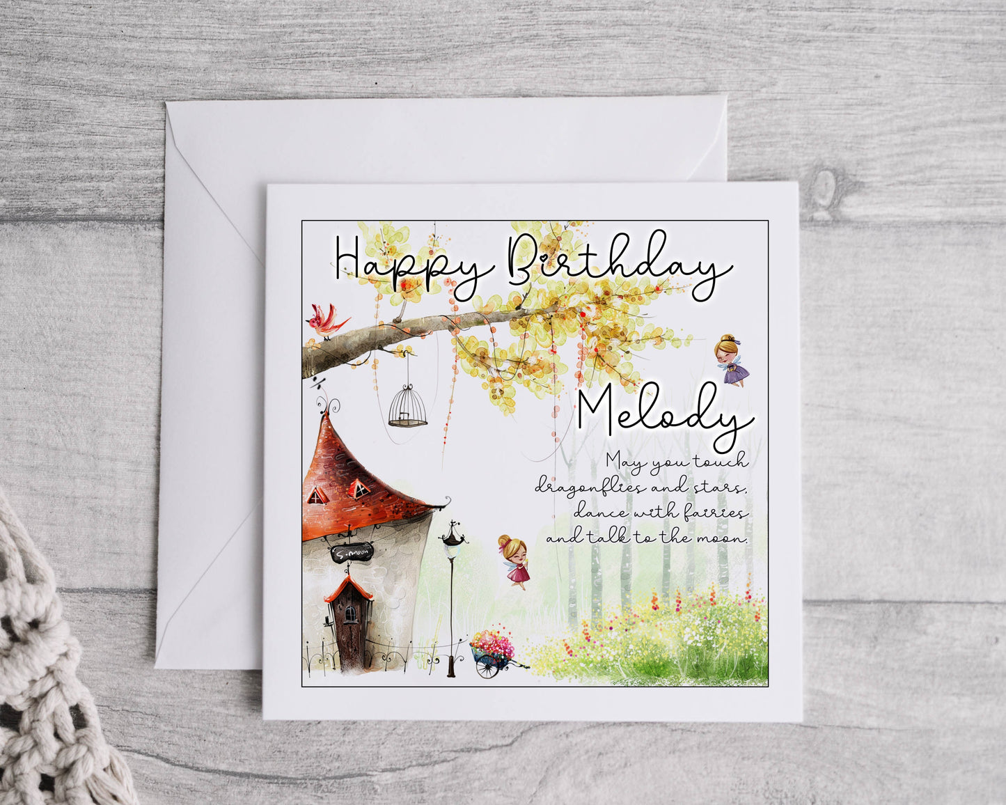personalised birthday card, fairy card