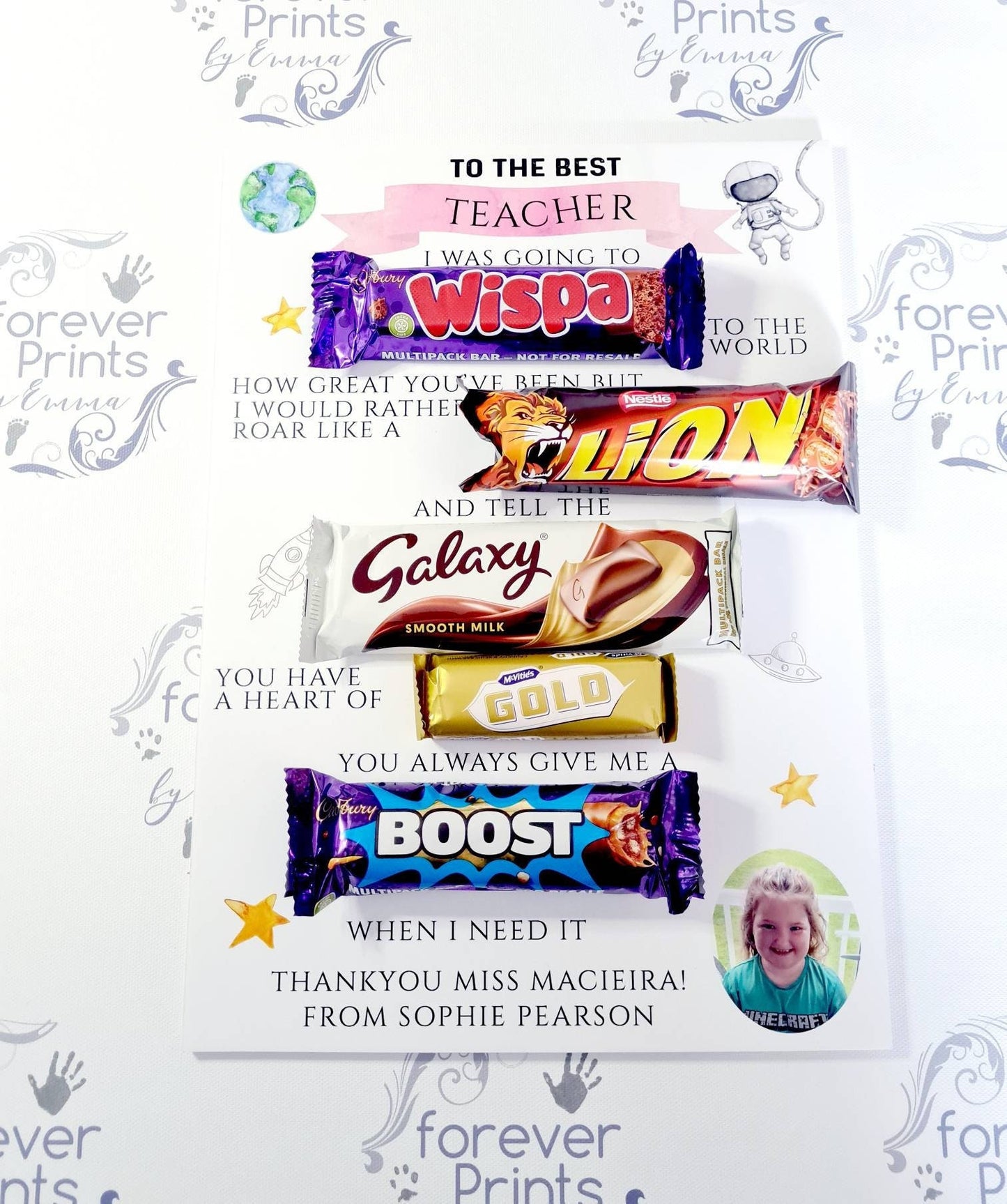 Teacher gift chocolate board , teaching assistant gift, teacher chocolate gift, gift for teacher