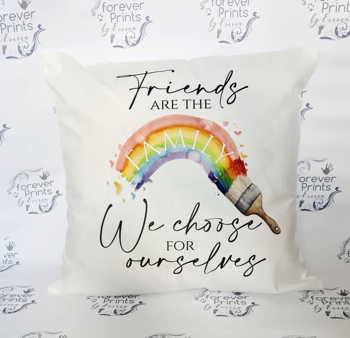 Rainbow pillow, friends pillow, friends are the family we choose for ourselves