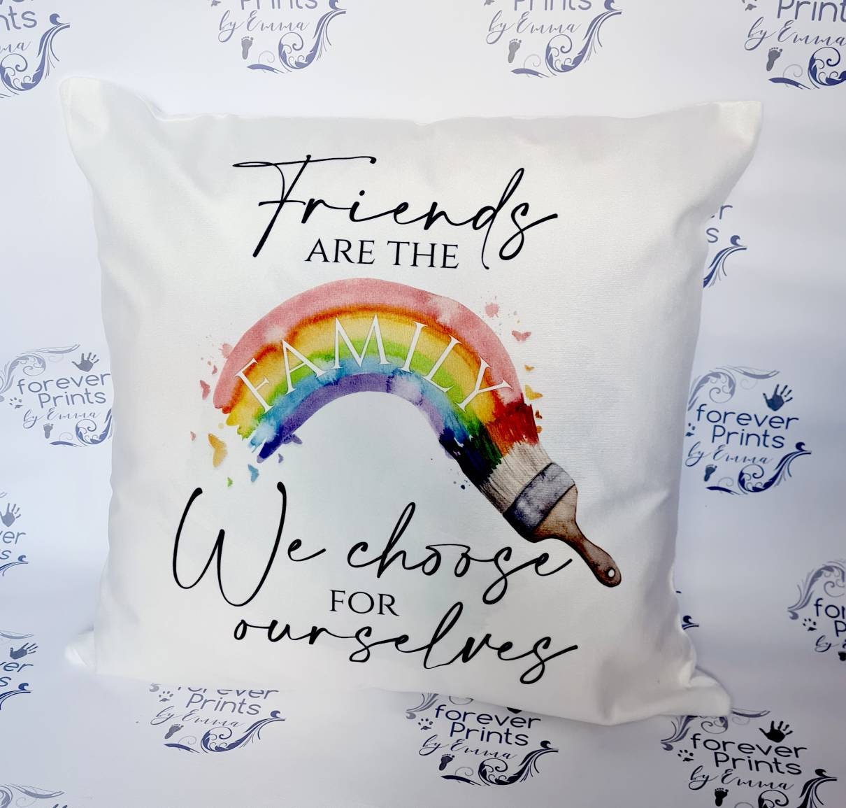 Rainbow pillow, friends pillow, friends are the family we choose for ourselves