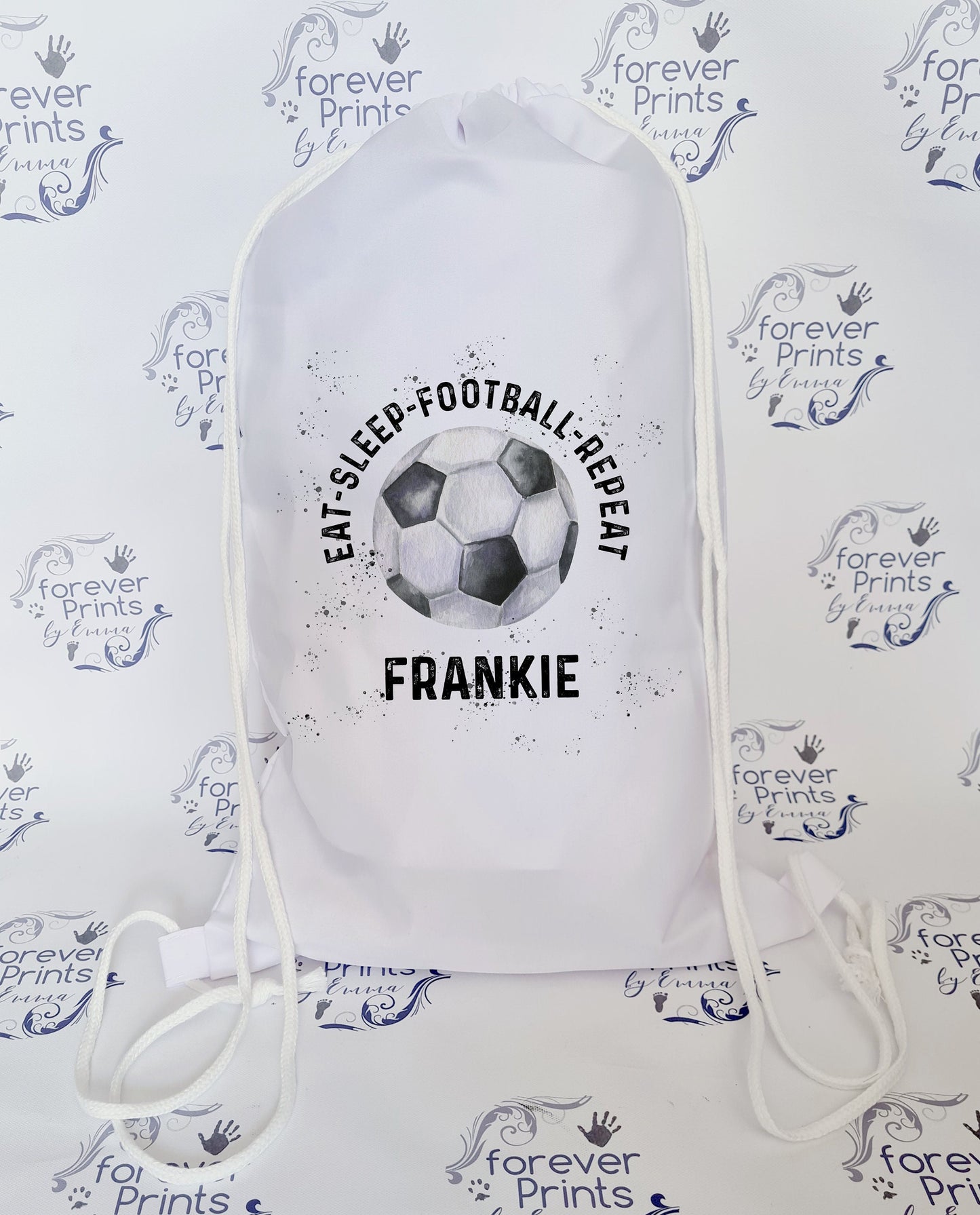 personalised school drawstring bag, football drawstring bag, football gym bag