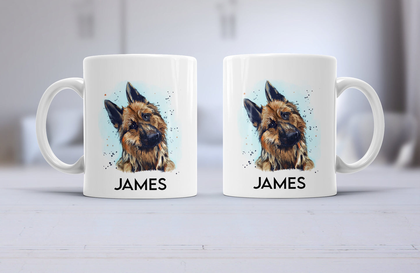 Dog and cat mug, personalised pet cup
