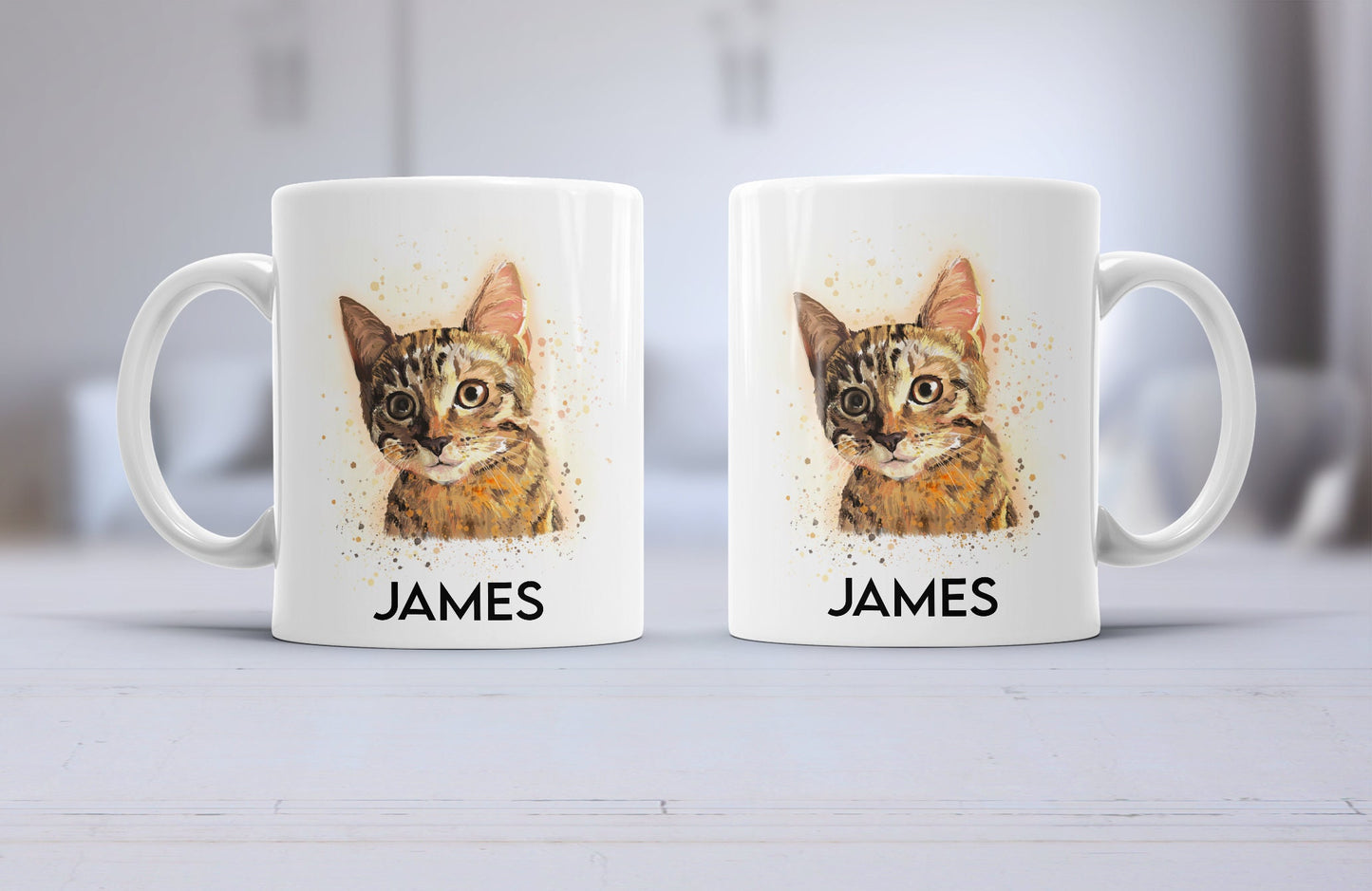 Dog and cat mug, personalised pet cup