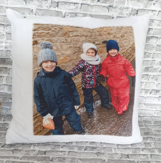 Personalised Photo Cushion: Super Soft Polyester Pillow (40cm)