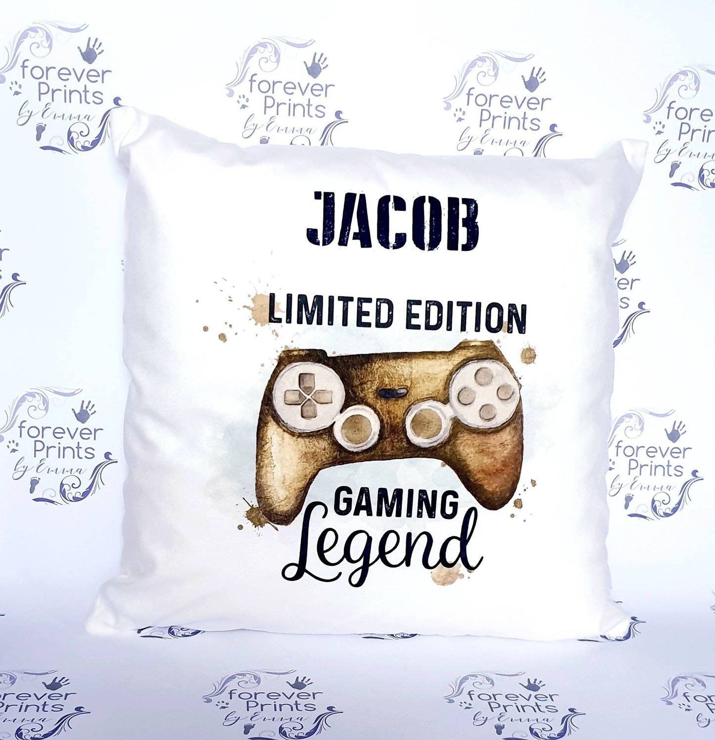 Personalised Gamer Cushion, Soft Polyester Pillow (40cm x 40cm)