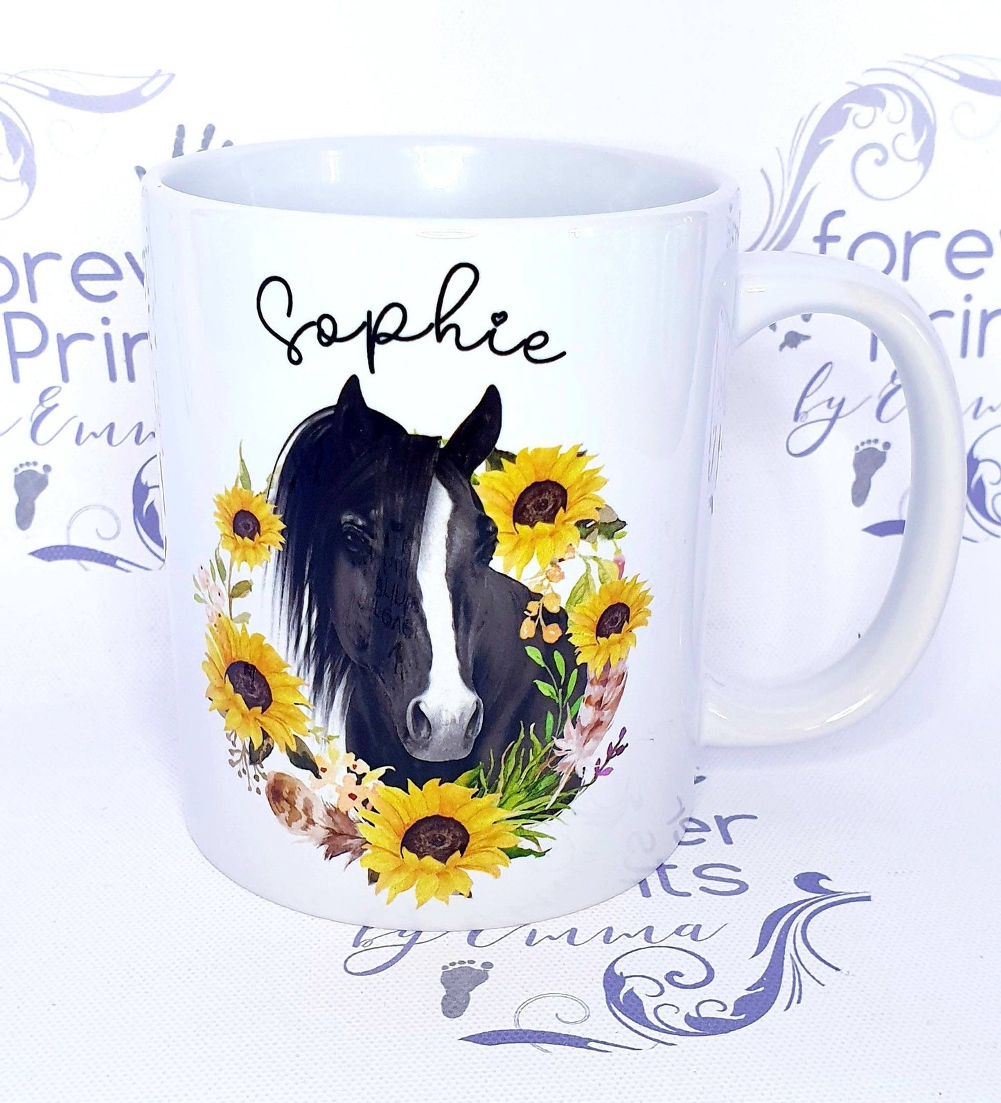 Personalised Horse Mug | Floral Equestrian Gift