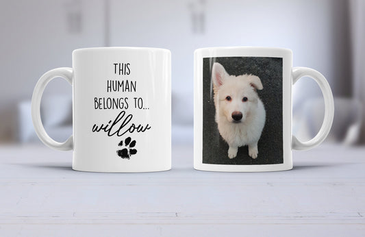Dog Mum Mug | This Human Belongs To, Dog Owner Gift