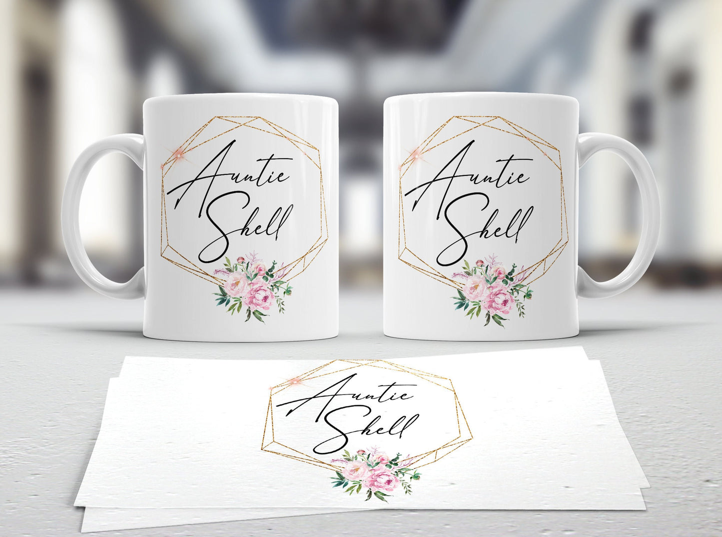 Personalised Auntie Mug, Floral Aunt Gift