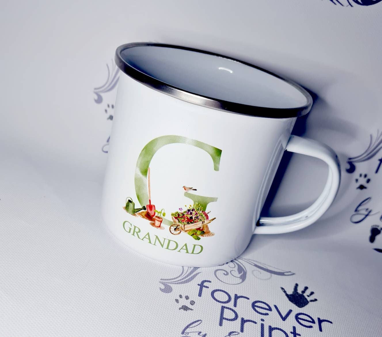Personalised Gardening Mug, Metal Outdoor Mug, Father's Day Gift