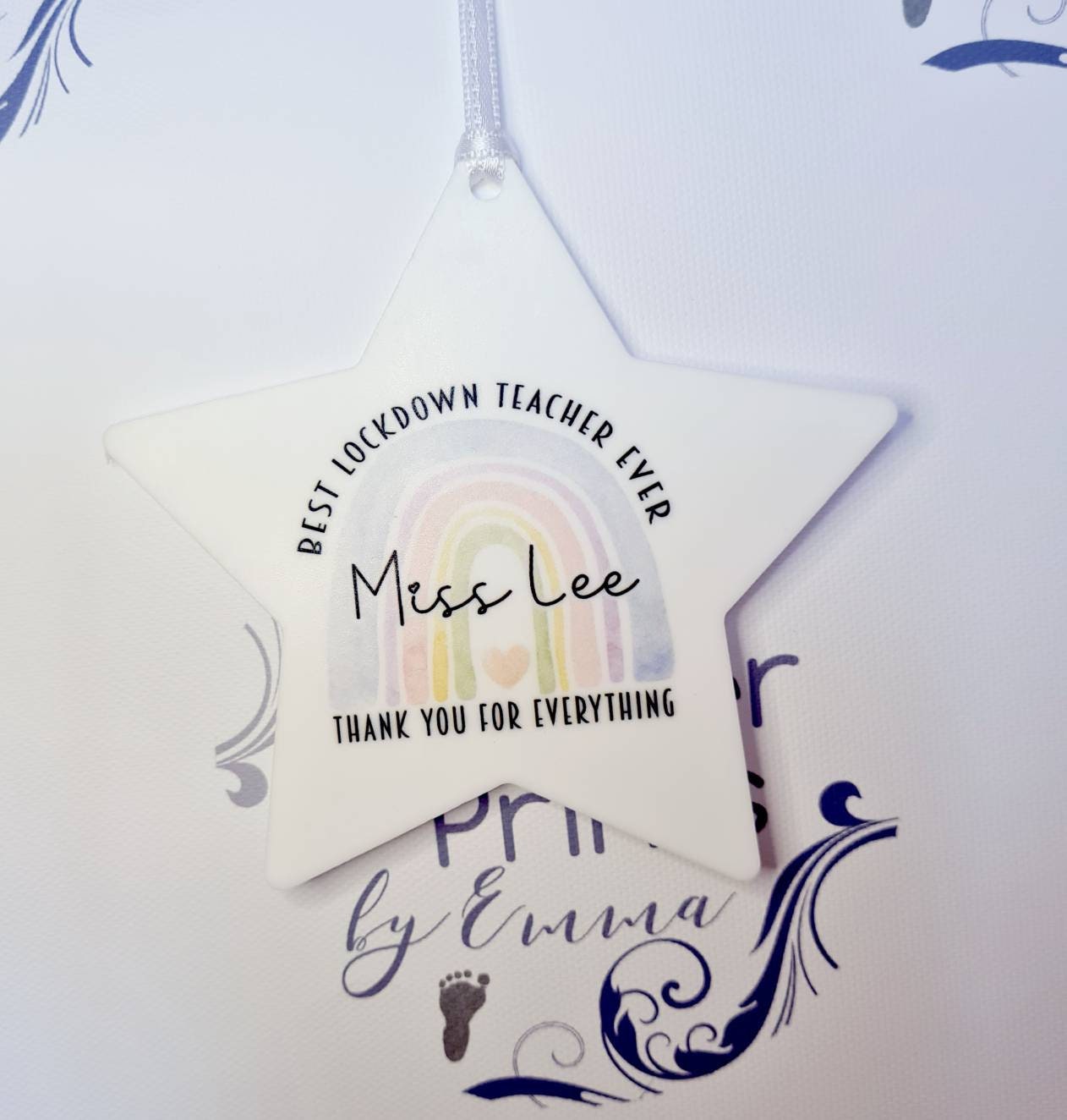 Teacher gift, thankyou lockdown teacher hanging decoration.