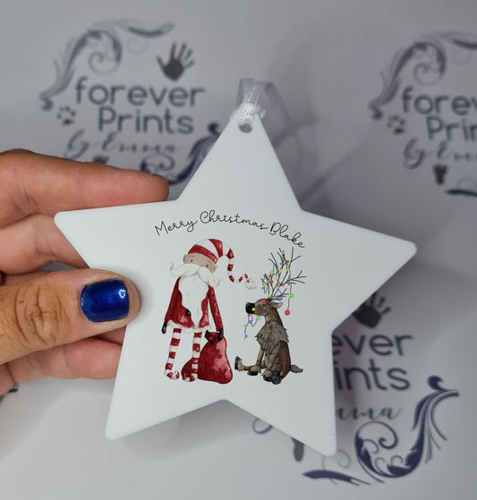 Personalised Christmas Star Ornament, Acrylic Decoration
