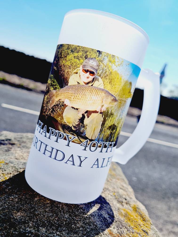Photo beer stein, father's day gift, photo glass