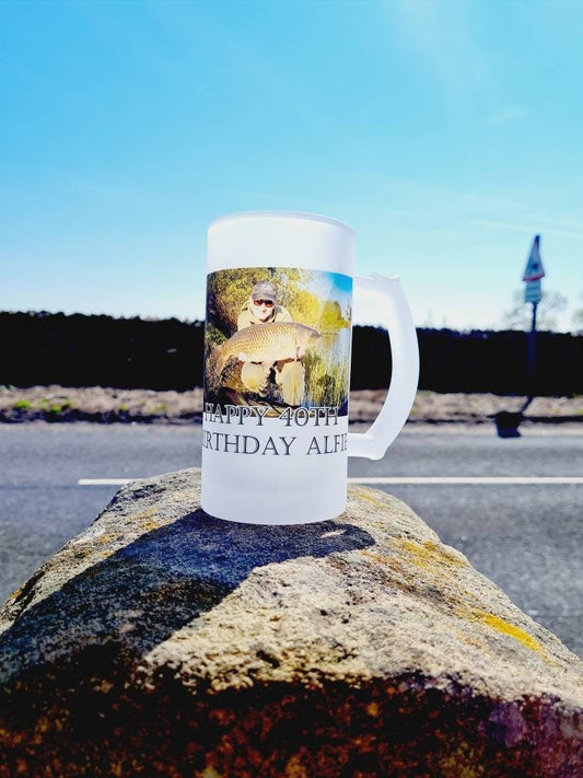 Photo beer stein, father's day gift, photo glass