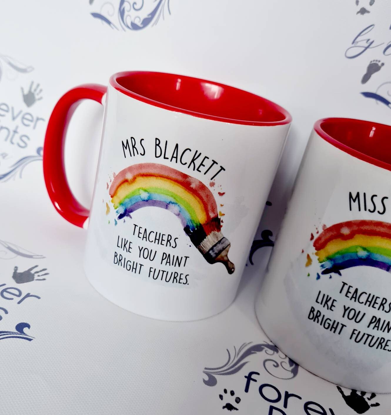 Personalised Teacher Rainbow Mug, End of Year Gift