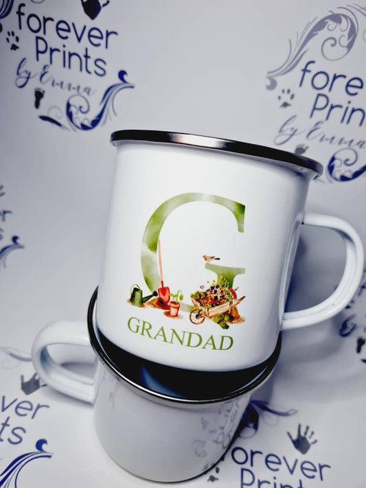 Personalised Gardening Mug, Metal Outdoor Mug, Father's Day Gift