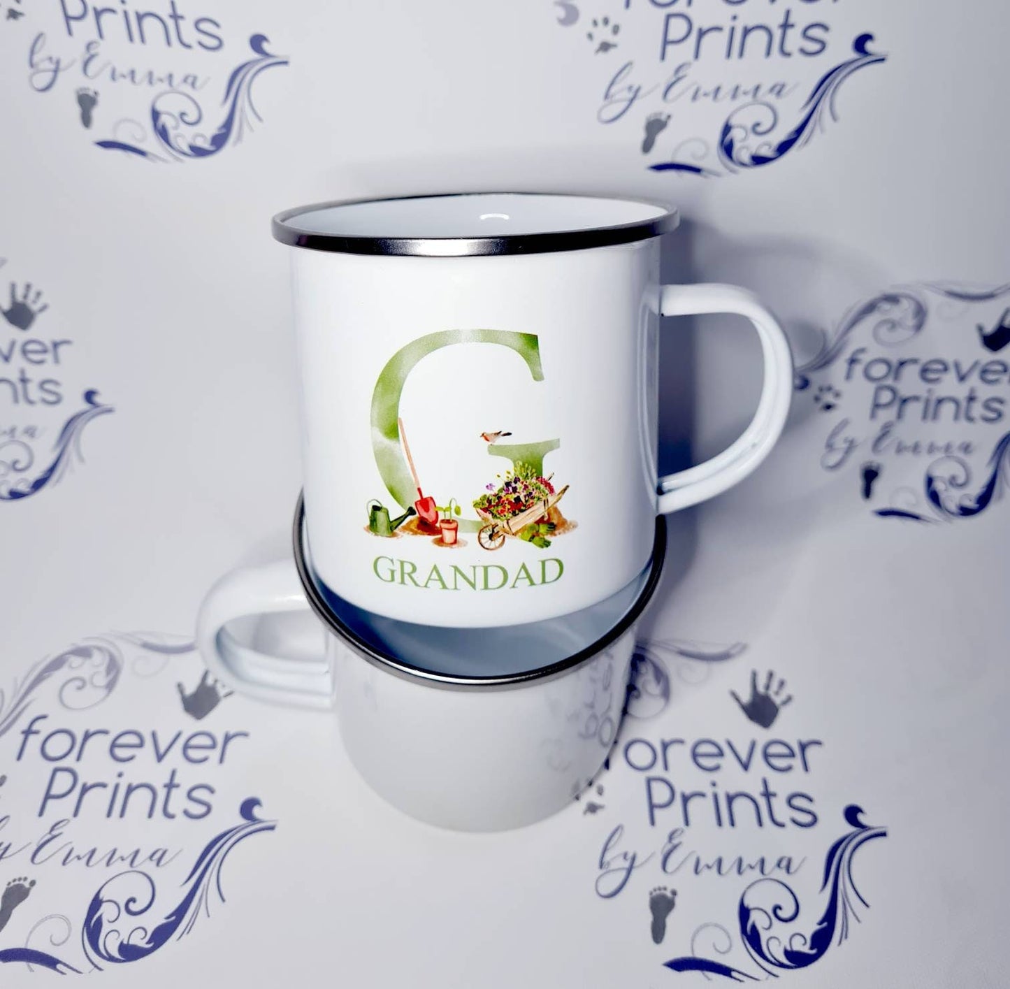 Personalised Gardening Mug, Metal Outdoor Mug, Father's Day Gift