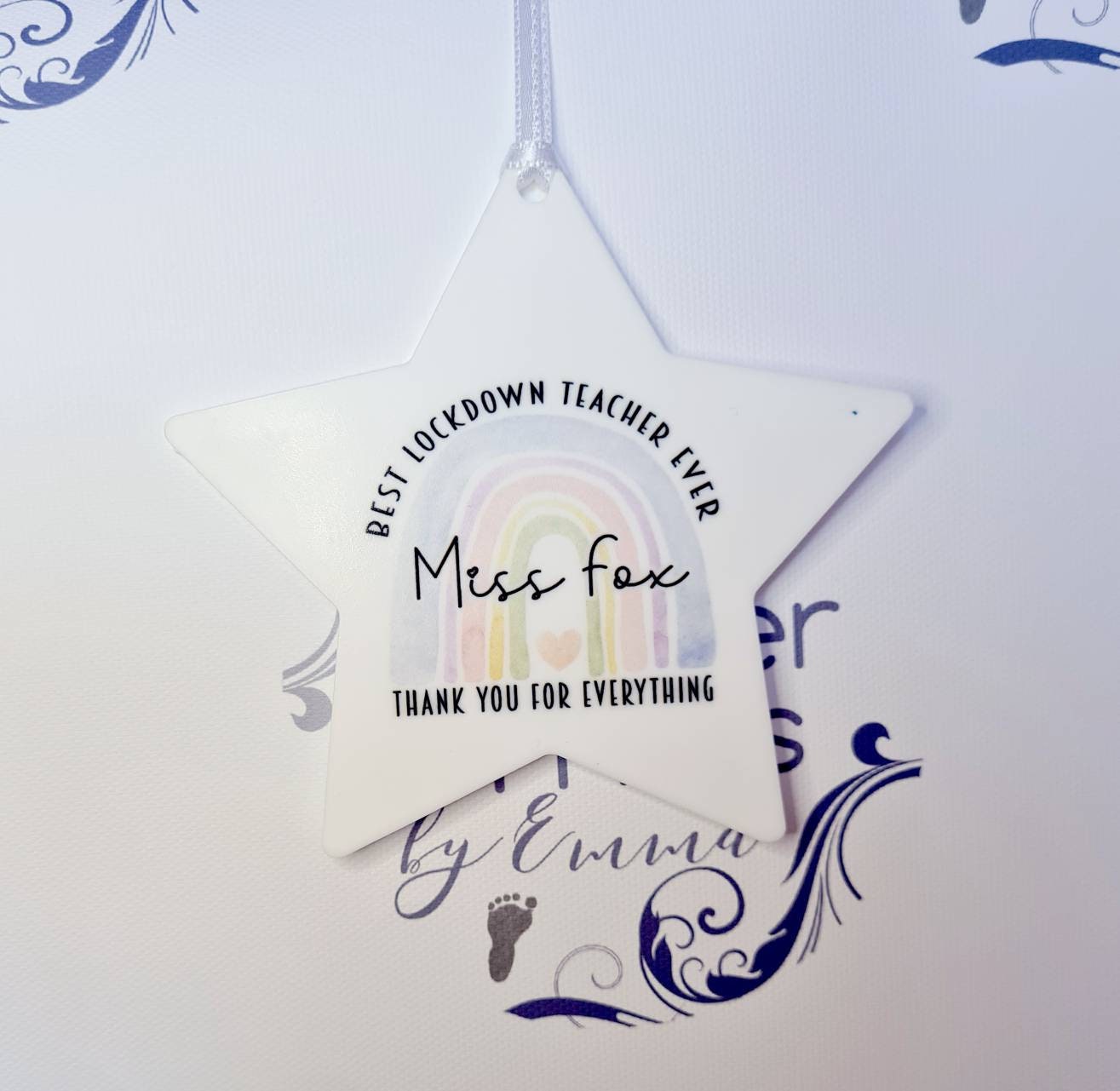 Teacher gift, thankyou lockdown teacher hanging decoration.